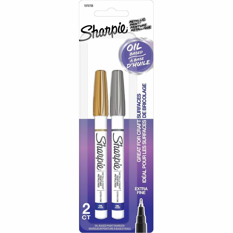 Sharpie Oil-Based Paint Markers, Extra Fine Marker Point, Assorted Oil Based Ink, 2/Pack (SAN1976708)