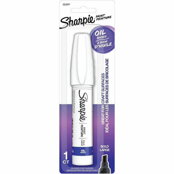 Sharpie Oil-Based Paint Markers, Bold Marker Point, White Oil Based Ink, 1 Pack (SAN2069067)