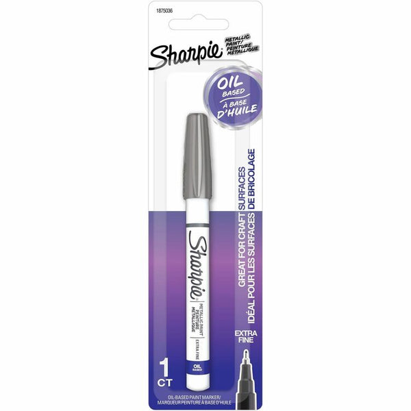 Sharpie Oil-Based Paint Markers, Extra Fine Marker Point, Silver Oil Based Ink, Metal Barrel, 1 Pack (SAN1875036)