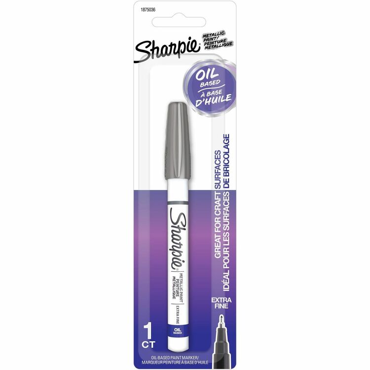 Sharpie Oil-Based Paint Markers, Extra Fine Marker Point, Silver Oil Based Ink, Metal Barrel, 1 Pack (SAN1875036) 1 Pack