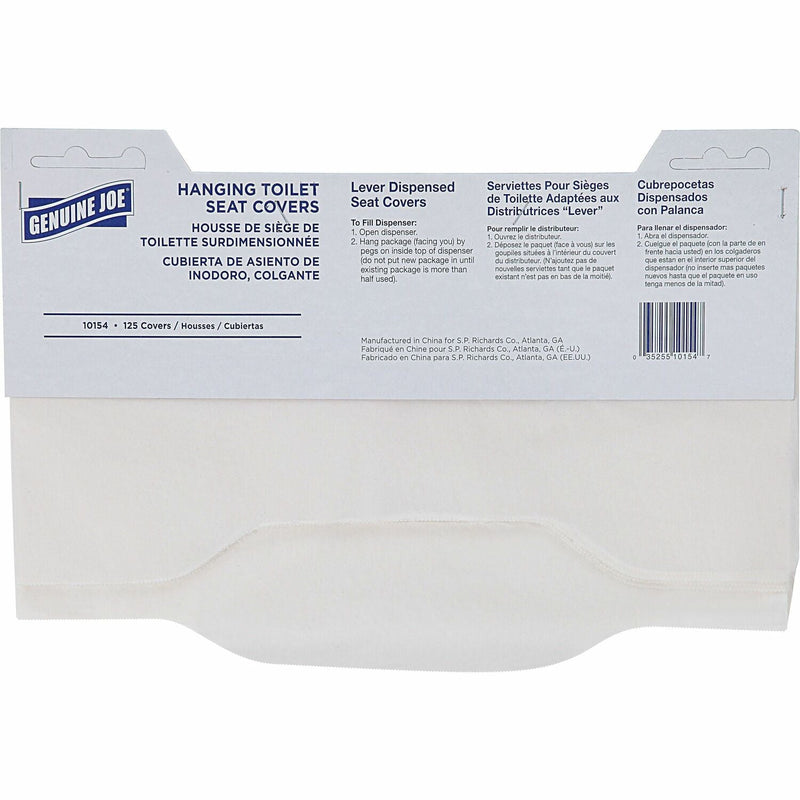 Genuine Joe Quarter-Fold Toilet Seat Covers, Quarter-fold, For Toilet, 125/Pack, 24/Carton, Virgin Paper, White (GJO10154) Case of 24