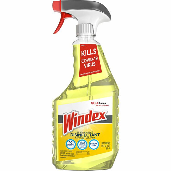 Windex&reg; Multisurface Disinfectant Spray, 32 fl oz (1 quart), Citrus ScentTrigger Bottle, 8/Carton (SJN322369CT) Case of 8
