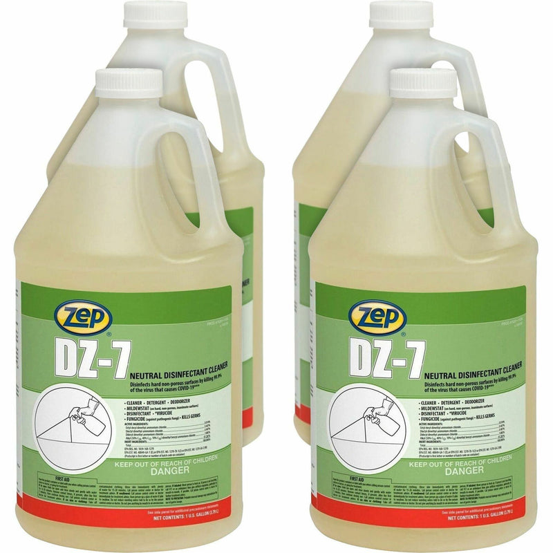 Zep Commercial DZ-7 Neutral Disinfectant Cleaner, 128 fl oz (4 quart), 4/Carton (ZPE752023CT) Case of 4