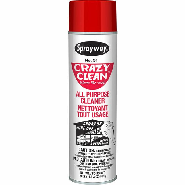 Claire Crazy Clean All-Purpose Cleaner, Foam Spray, 19 fl oz (0.6 quart), White (CGCSW031) Each