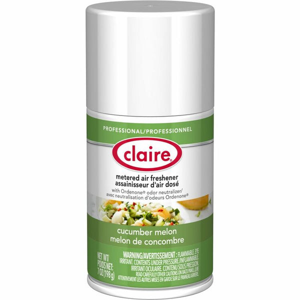 Claire Metered Air Freshener with Ordenone, Aerosol, 6000 ft³, 7 fl oz (0.2 quart), Cucumber Melon, 30 Day, Odor Neutralizer (CGCCL109) Each