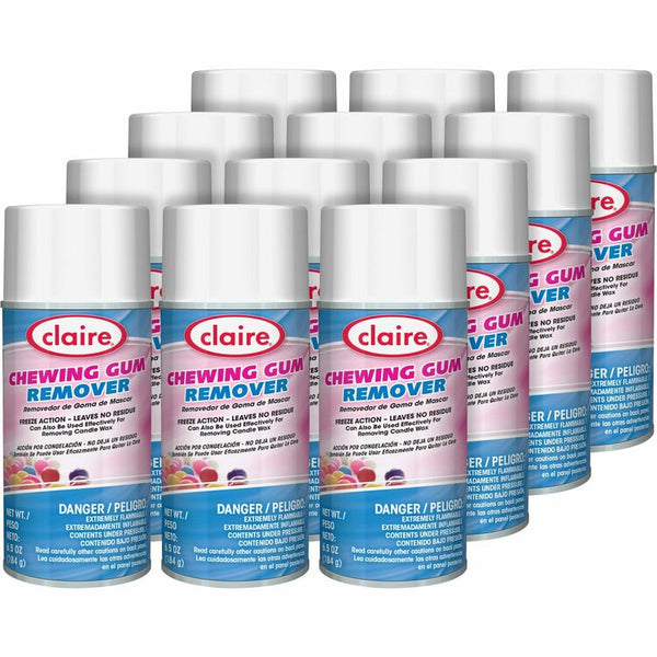 Claire Chewing Gum Remover, Spray, 12 fl oz (0.4 quart), Cherry Scent, 12/Carton (CGCCL813CT) Case of 12