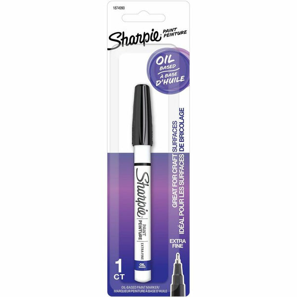 Sharpie Oil-Based Paint Markers, Extra Fine Marker Point, Black Oil Based Ink, Metal Barrel, 1 Pack (SAN1874990)