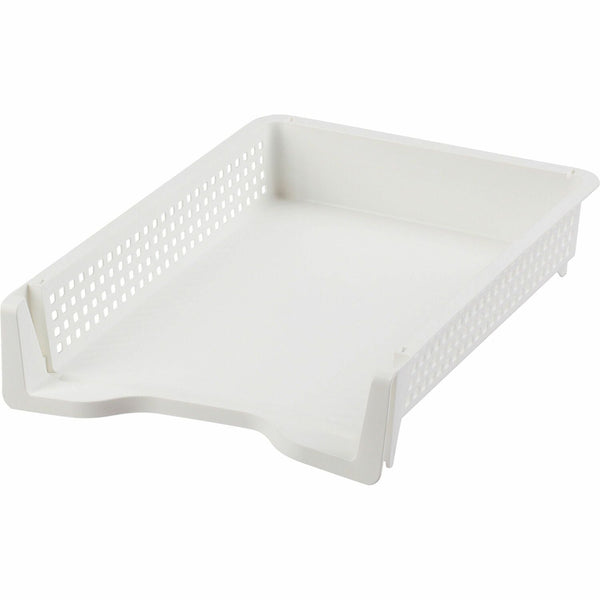 Business Source Stackable Letter Tray, Stackable, Front Loading, White, Plastic (BSN42570) Each