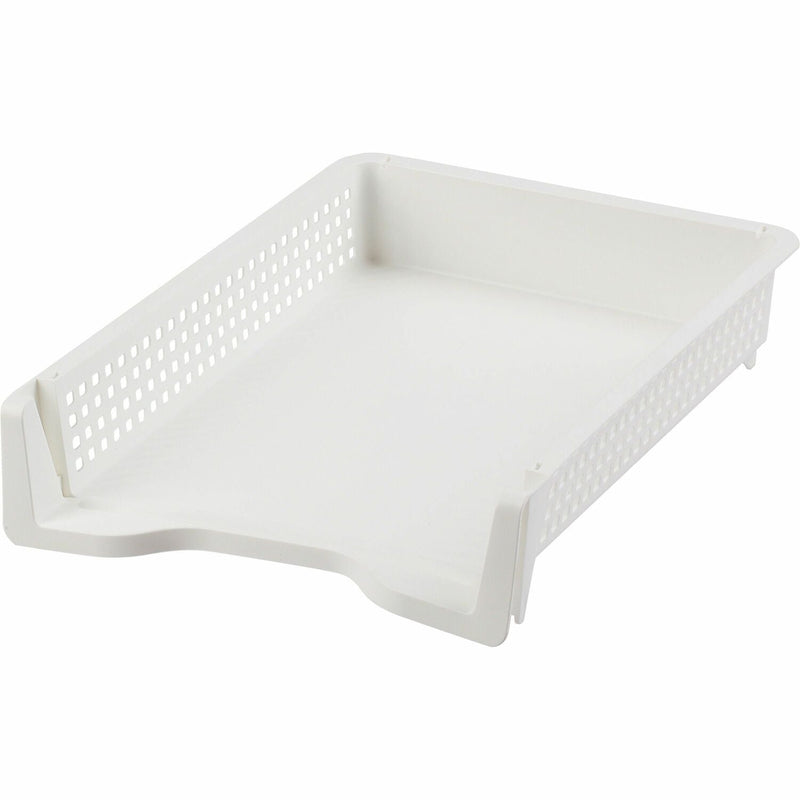 Business Source Stackable Letter Tray, Stackable, Front Loading, White, Plastic (BSN42570) Each