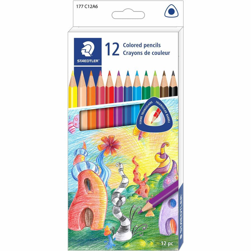 Staedtler Triangular Colored Pencils, 2HB, 12/Pack (STD177C12) Pack of 12