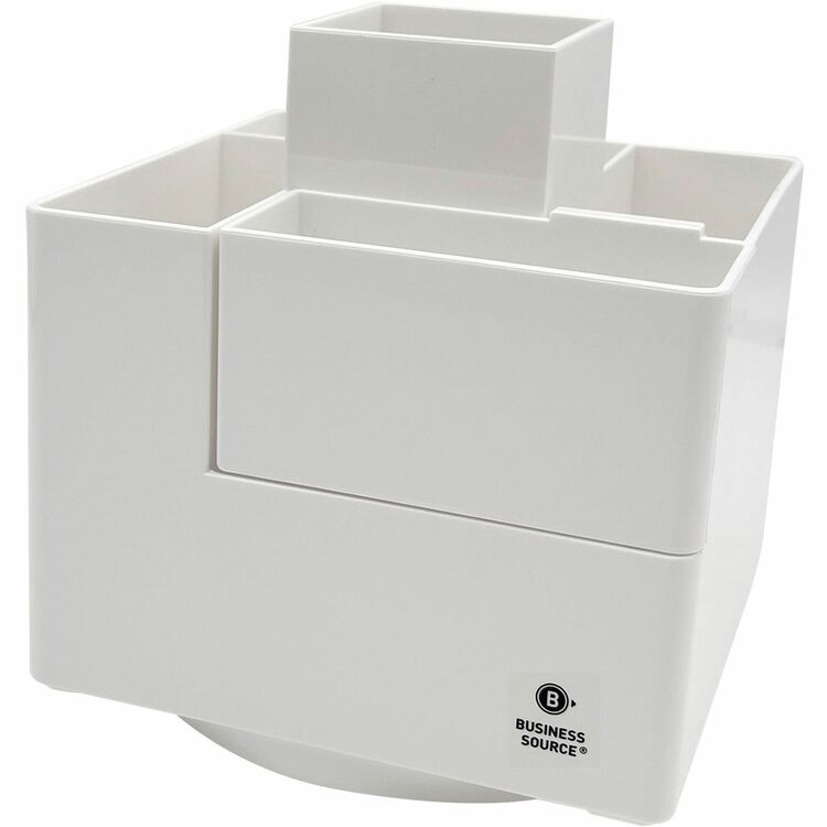 Business Source Modular Rotatable Pen Cup, 6 Compartment(s), 5.1" Height x 4.7" Width x 4.7" Depth (BSN11878) Each