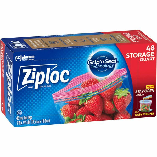 Ziploc&reg; Stand-Up Storage Bags, Blue, 9/Carton, Kitchen (SJN351317CT) Case of 9