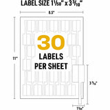 Avery® Permanent Adhesive Cable Labels, P-Style, 1.02" x 3.3" , 300 Total (61540) (AVE61540) 1 Pack