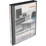 Universal Economy Round Ring View Binder, 3 Rings, 0.5" Capacity, 11 x 8.5, Black (UNV20951) Each