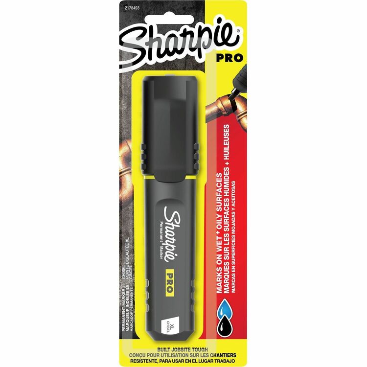 Sharpie PRO Permanent Markers, Broad, Medium, Fine Marker Point, Chisel Marker Point Style, Black, 1 Pack (SAN2178493)