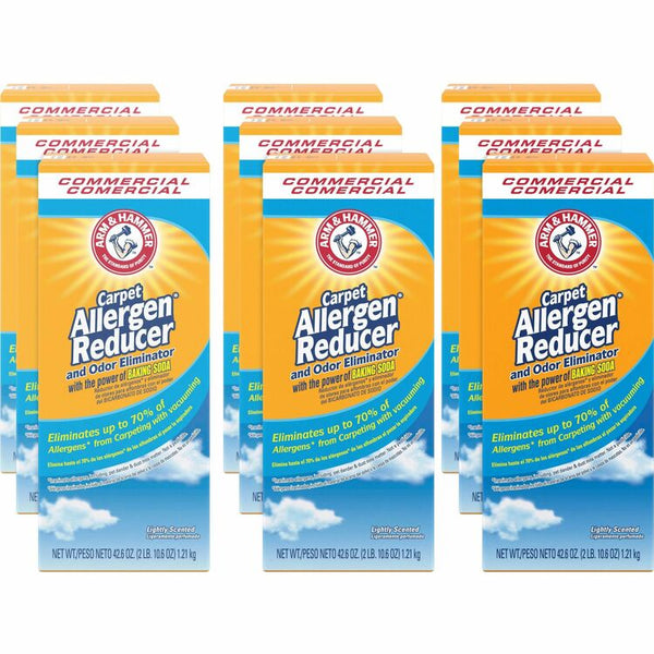 Arm & Hammer Commercial Carpet Allergen Reducer, Powder, 42.60 oz (2.66 lb), 9/Carton, White (CDC84113CT) Case of 9