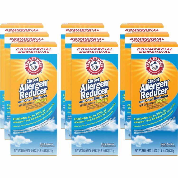 Arm & Hammer Commercial Carpet Allergen Reducer, Powder, 42.60 oz (2.66 lb), 9/Carton, White (CDC84113CT) Case of 9
