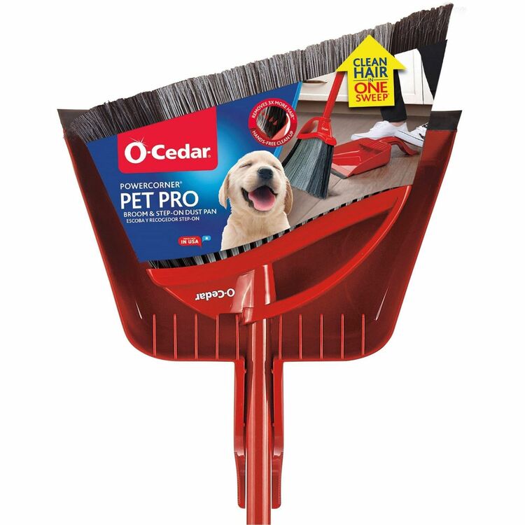 O-Cedar PowerCorner Pet Pro Broom, Red, Black, Gray (FHP168020) Each