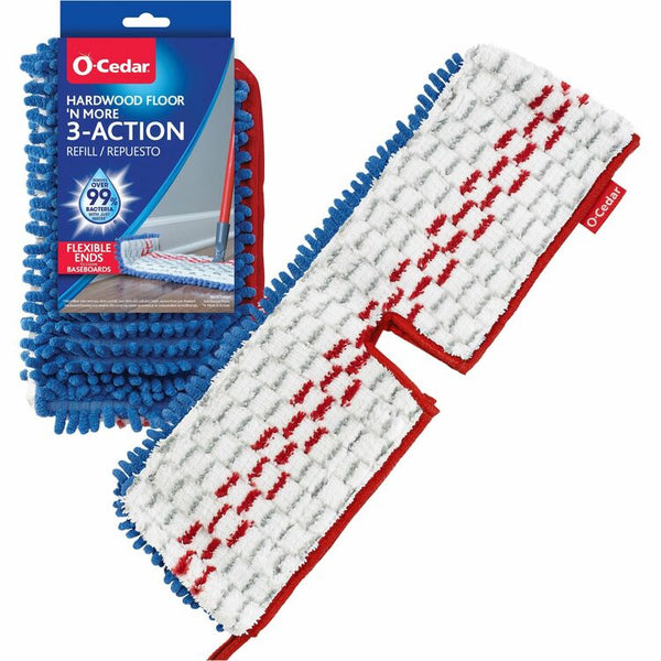 O-Cedar Hardwood Floor 'N More 3-Action Mop Refill, MicroFiber, Multi (FHP170385) Each