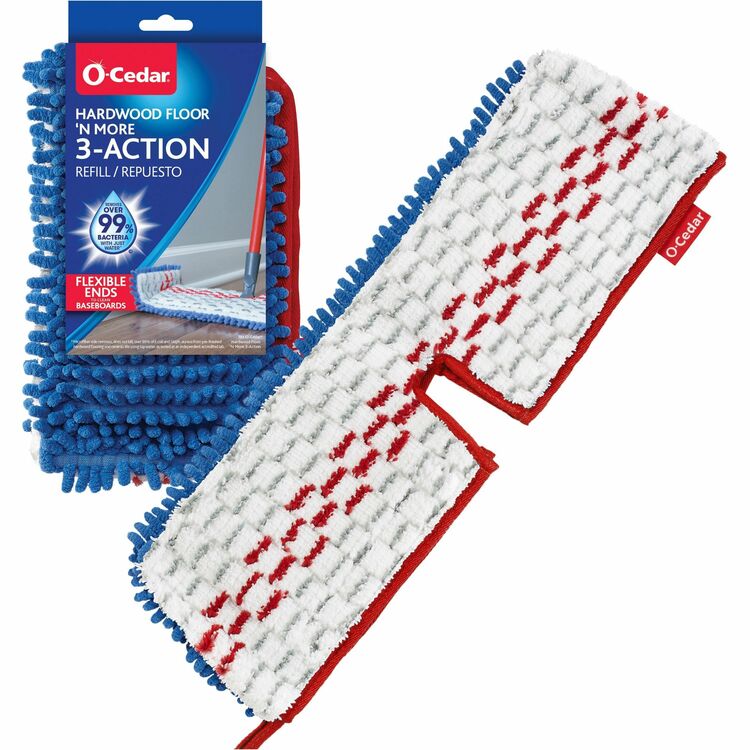 O-Cedar Hardwood Floor 'N More 3-Action Mop Refill, MicroFiber, Multi (FHP170385) Each