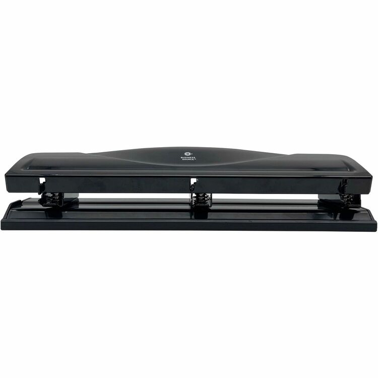 Business Source Nonadjustable 3-Hole Punch, 10 Sheet, 1/4" Punch Size, Round Shape, Black (BSN65655) Each