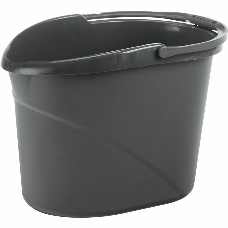 O-Cedar Easy Pour Bucket, 12 quart, Splash Resistant, Durable, Handle, Plastic, Gray (FHP152592) Each