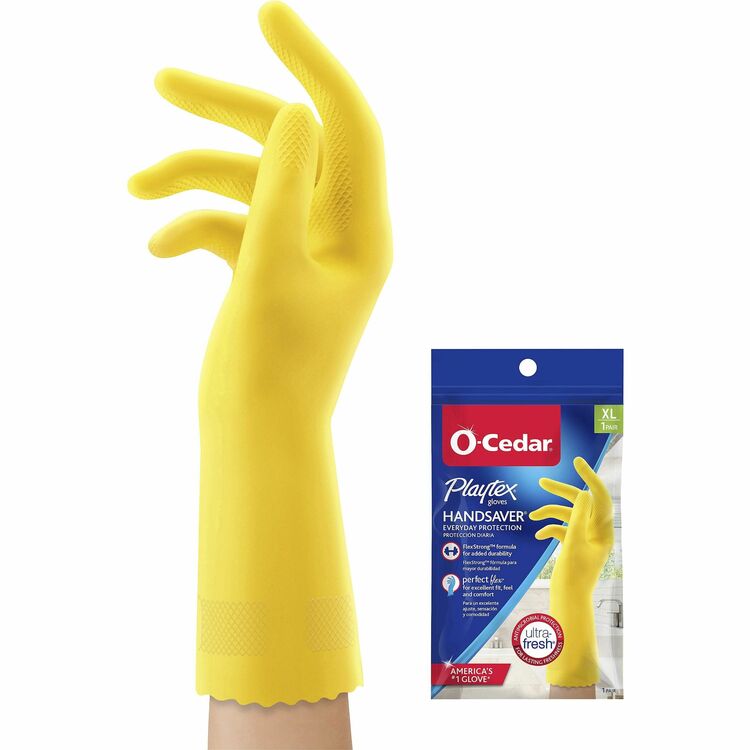 O-Cedar Playtex Handsaver Gloves, X-Large Size, Yellow, 2/Pair (FHP163670) 1 Pair