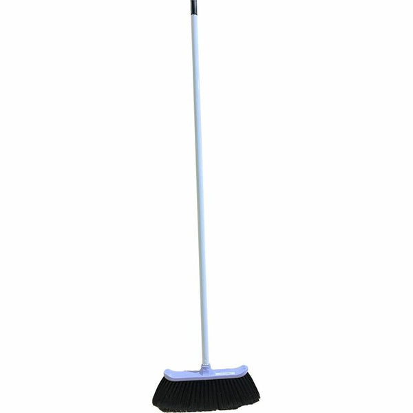 Vileda Professional Industrial Curved Block Broom, 48" Handle Length, Black (VLD134732) Each