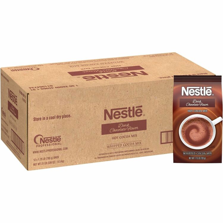 Nestle Dark Chocolate Flavor Hot Cocoa Mix, 1.75 lb, 12/Carton (NES45960) Case of 12