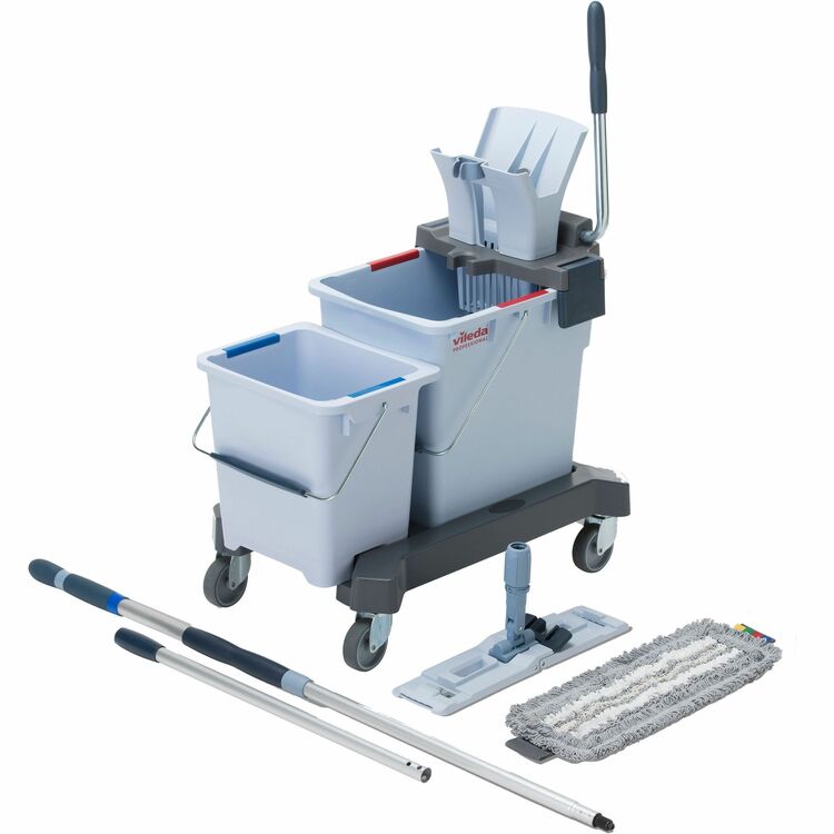 Vileda Professional UltraSpeed Double Bucket Kit, MicroFiber, Multi (VLD148344) Each