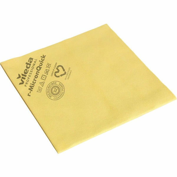 Vileda Professional MicronQuick Microfiber Cloths, Cloth, 14.96" Width x 15.75" Length, 5/Pack, Yellow (VLD170634) Pack of 5
