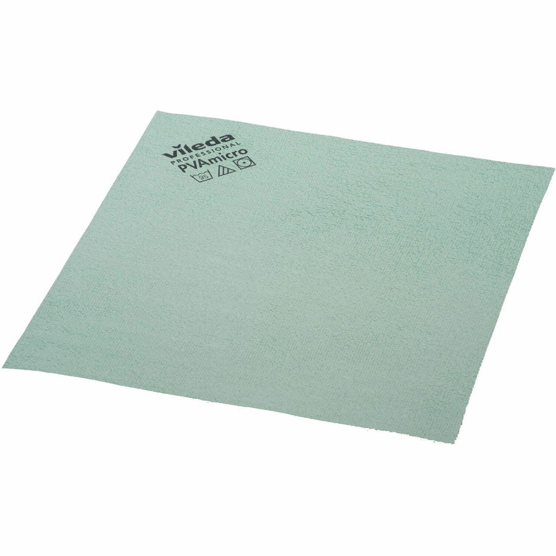 Vileda Professional PVAmicro Cleaning Cloths, Cloth, 14" Width x 15" Length, 5/Pack, Green (VLD143593) Pack of 5