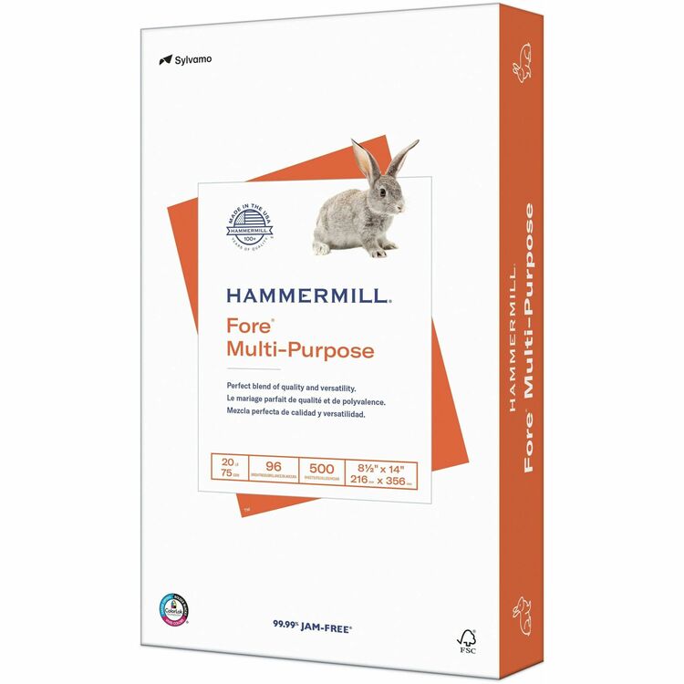 Hammermill Fore Multi-Purpose 20 lb. Paper, 96 Brightness, 90% Opacity, 8 1/2" x 14" (HAM103291CT) 10 Reams