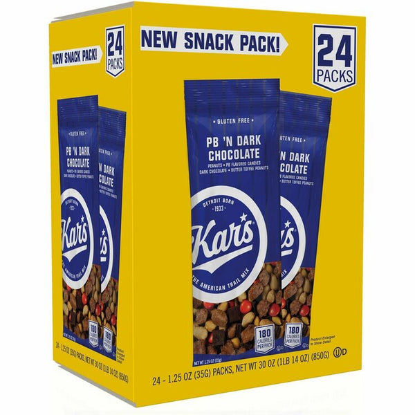 Office Snax Trail Mix, Dark Chocolate/Peanut Butter, 1.25 oz Packet, 24/Box (OFX08037) Box of 24