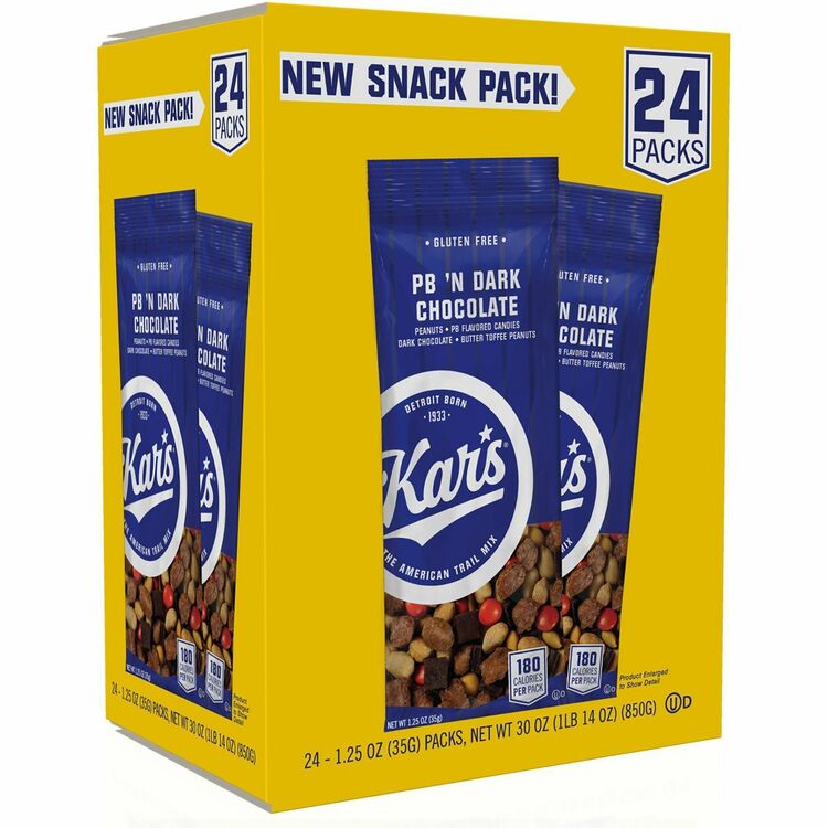 Office Snax Trail Mix, Dark Chocolate/Peanut Butter, 1.25 oz Packet, 24/Box (OFX08037) Box of 24