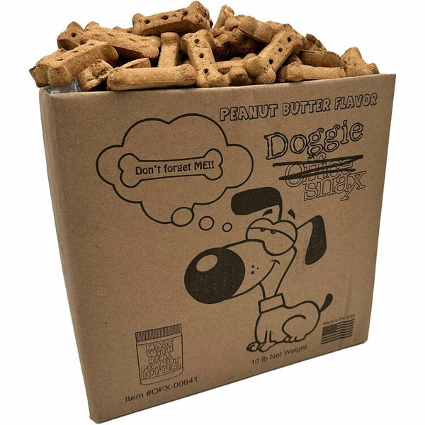 Office Snax Doggie Biscuits, Peanut Butter, 10 lb Box (OFX00641) 1 Carton