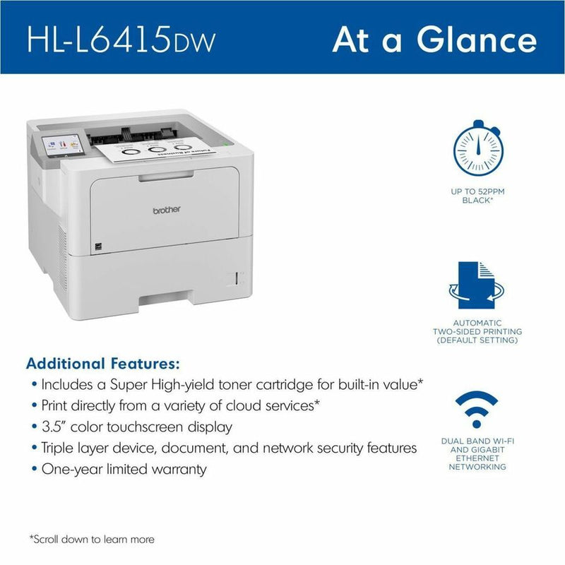 Brother HL-L6415DW Desktop Wireless Laser Printer (BRTHLL6415DW) Each