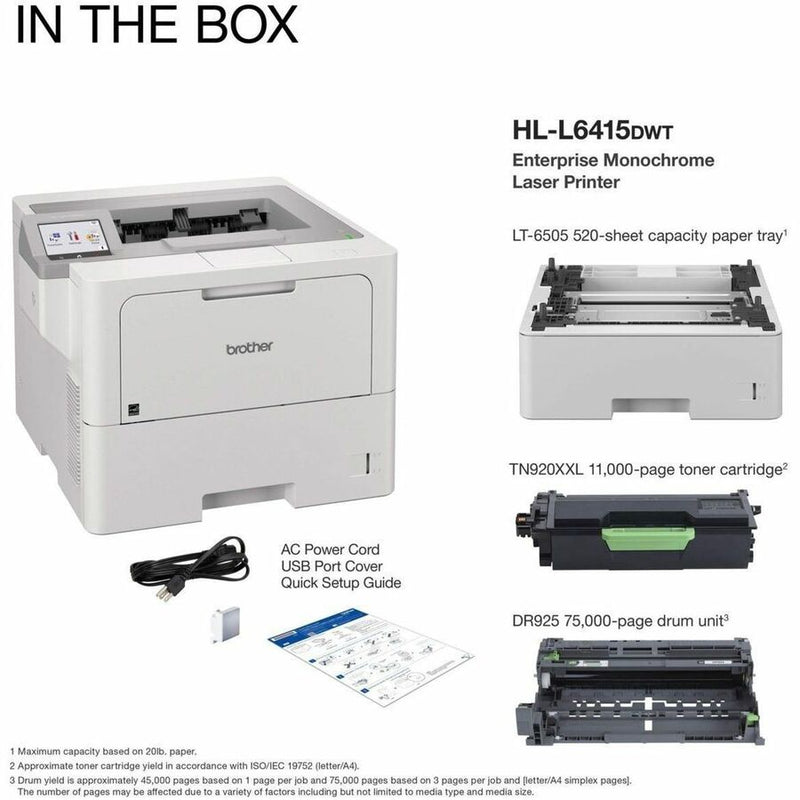 Brother HL-L6415DWT Desktop Wireless Laser Printer (BRTHLL6415DWT) Each