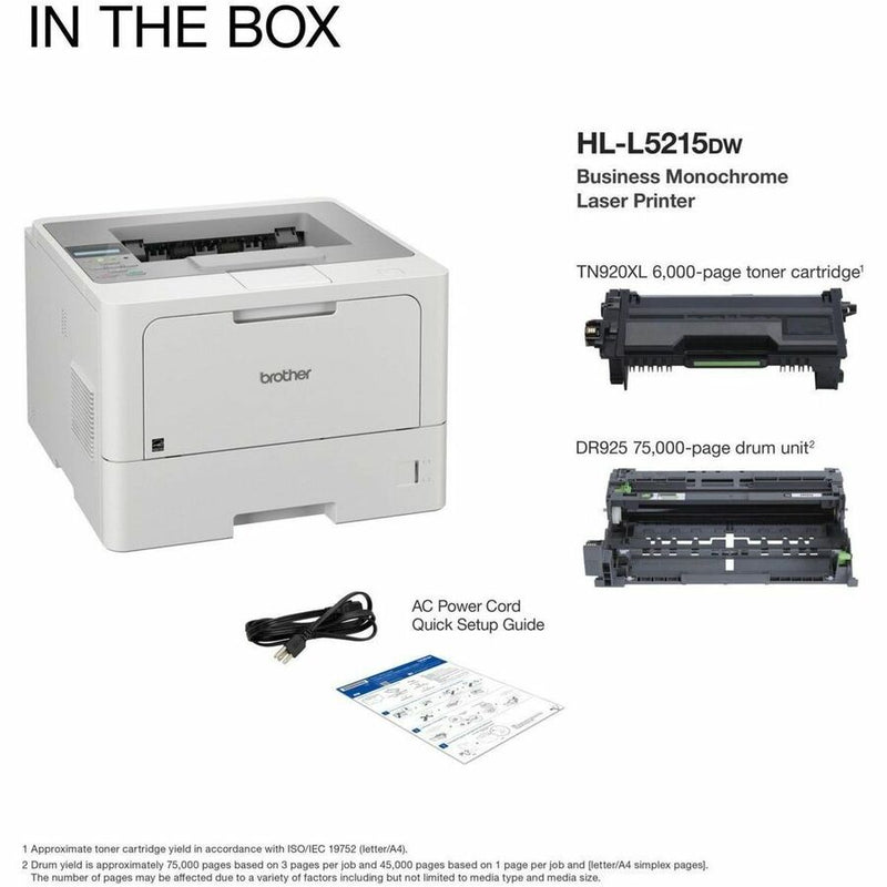 Brother HL-L5215DW Desktop Wireless Laser Printer (BRTHLL5215DW) Each