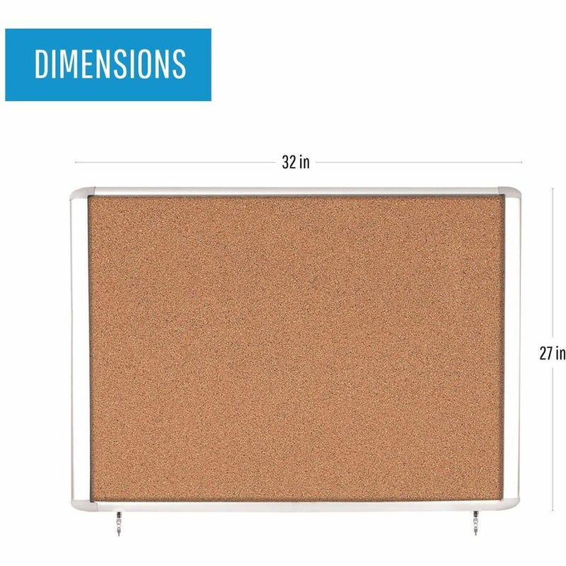 MasterVision Water-Resistant Enclosed Corkboard, 30" Board Height x 26.50" Board Width x 0.70" Board Depth (BVCVT340601760) Each