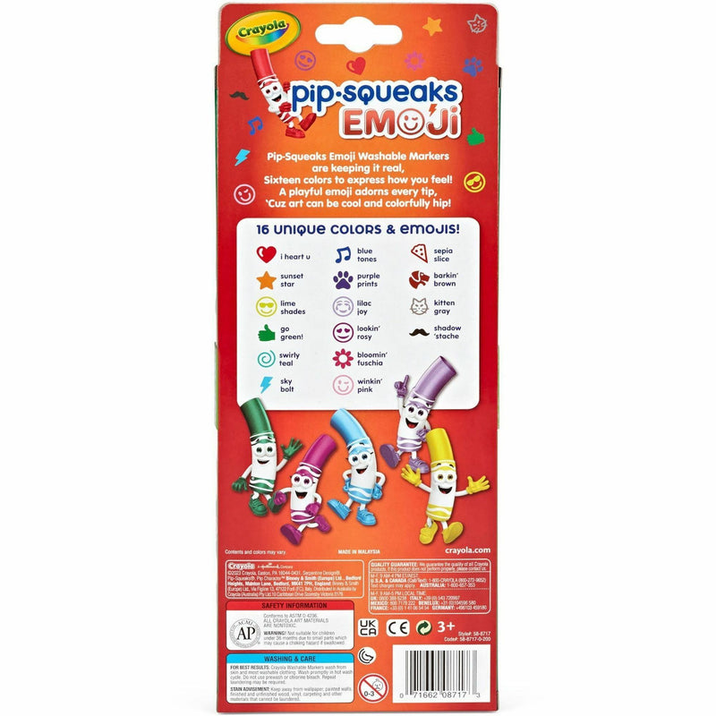 Crayola Pip Squeaks Marker Stamps, Assorted Ink, 16/Pack (CYO588717) Pack of 16