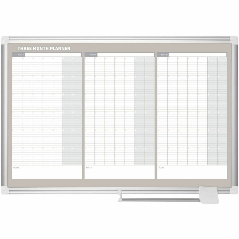 MasterVision Magnetic Dry Erase Calendar Board, 36 x 24, Silver Aluminum Frame (BVCGA03204830) Each