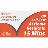iHealth Rapid Antigen Test Kit, Kit for COVID-19, 2/Box (WSHTSTIHEALTH2) Box of 2