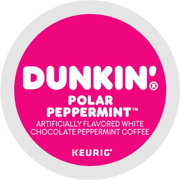 Dunkin'® K-Cup Polar Peppermint Coffee, Compatible with Keurig K-Cup Brewer, Medium, 0.4 oz Per Cup, 22 K-Cup, 22/Box (GMT1425) Box of 22