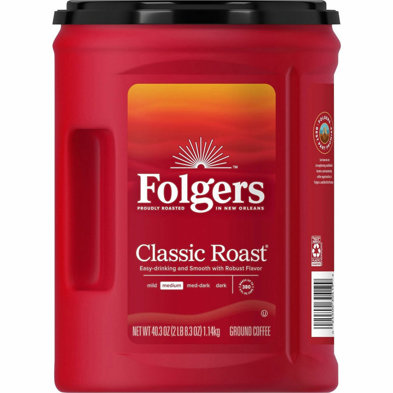 Folgers® Ground Canister Classic Roast Coffee, Medium, 6/Carton, 210/Pallet (FOL30419PL) 1 Pallet