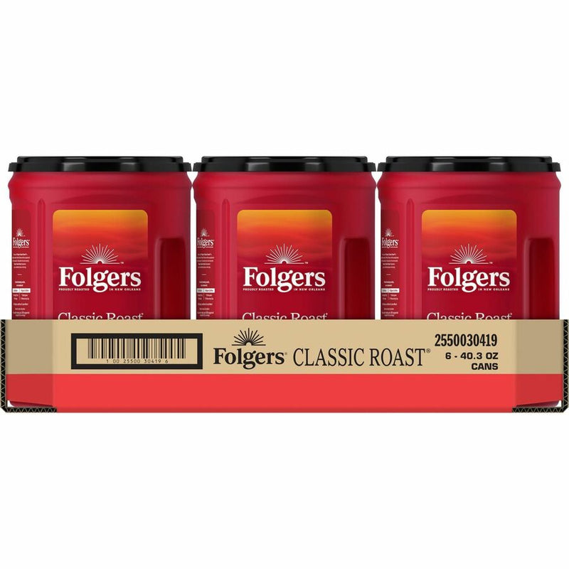 Folgers® Ground Canister Classic Roast Coffee, Medium, 6/Carton, 210/Pallet (FOL30419PL) 1 Pallet