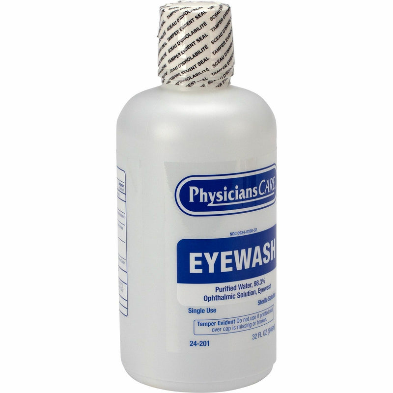 First Aid Only Sterile Ophthalmic Solution Eyewash, 1 quart, Sterile, For Eye Burning, Irritated Eyes (FAO24201) Each