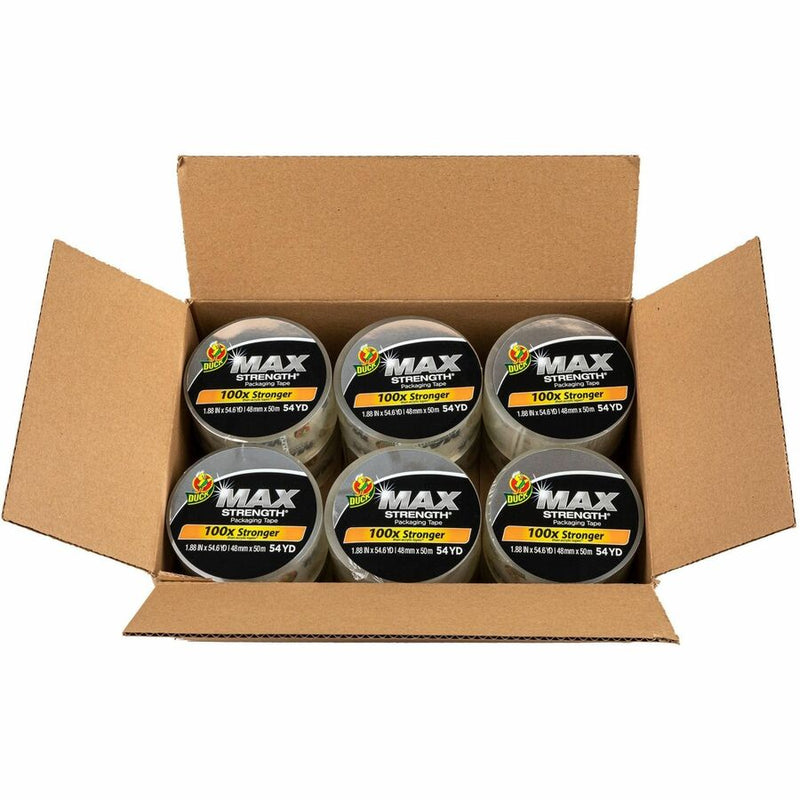 Duck Max Strength Packaging Tape, 54.60 yd Length x 1.88" Width, Clear, 12/Pack (DUC287734) Pack of 12