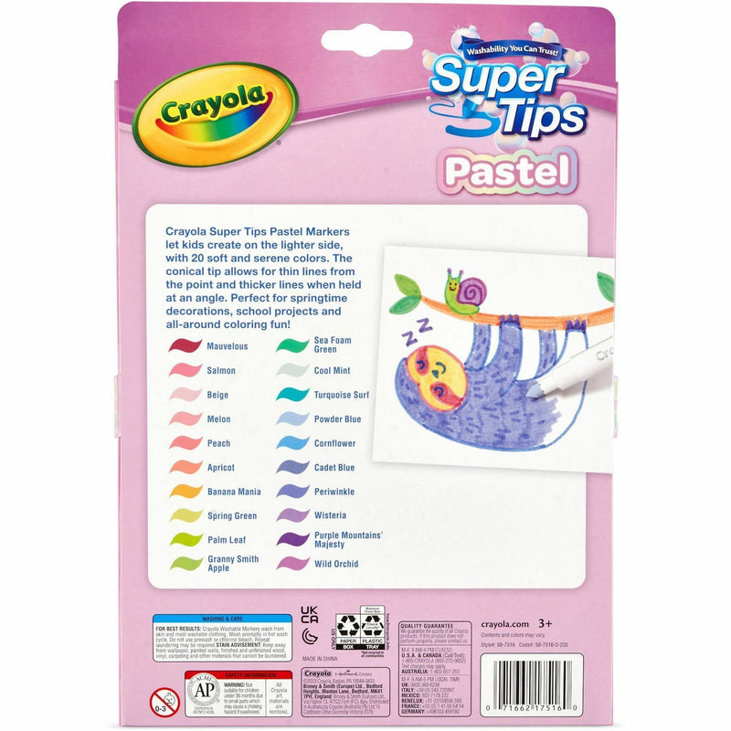 Crayola SuperTips Washable Markers, 20/Pack (CYO587516) Pack of 20