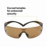 3M SecureFit Protective Eyewear, Polycarbonate, Anti-fog, Comfortable, Soft, Nose Bridge, Impact Resistant, Adjustable Temple (MMMSF405SGAFB) Each